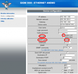 Nastavení GIOMu 3000AE